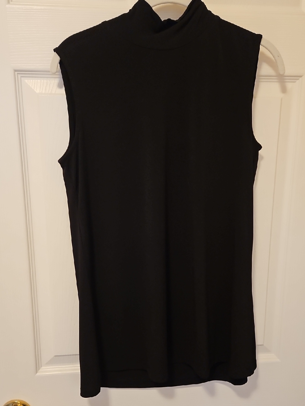 Susan Graver Modern Essentials Sleeveless Black Mock Neck Women's Top